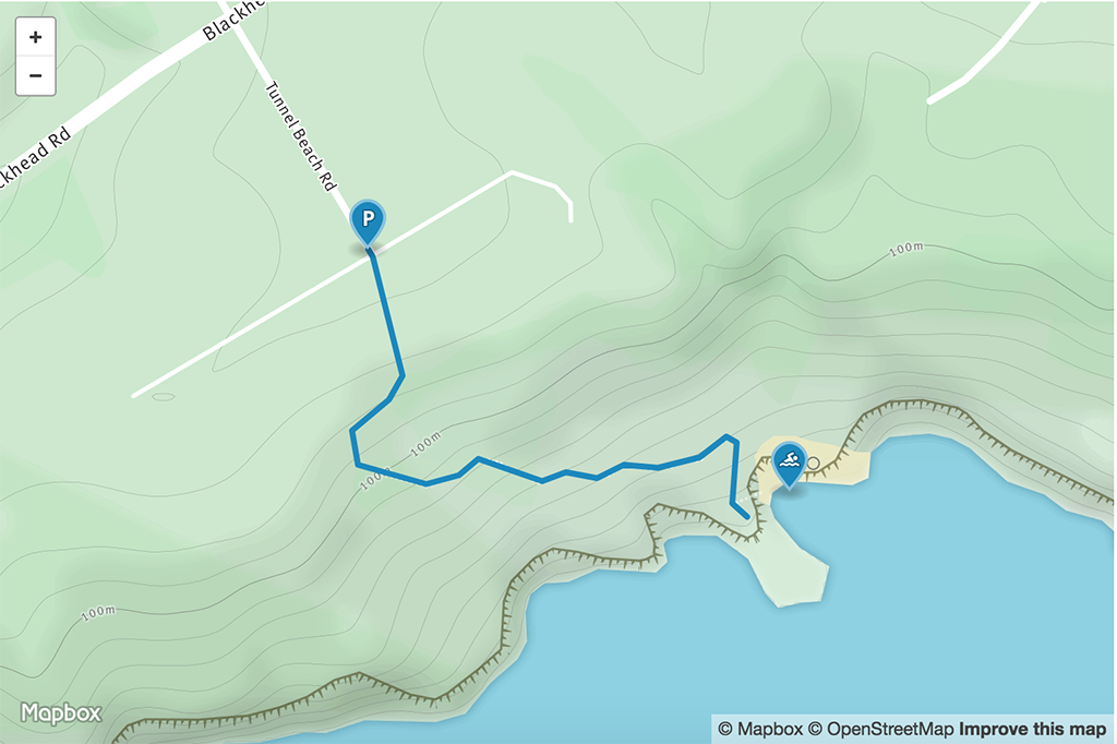 tunnel beach map
